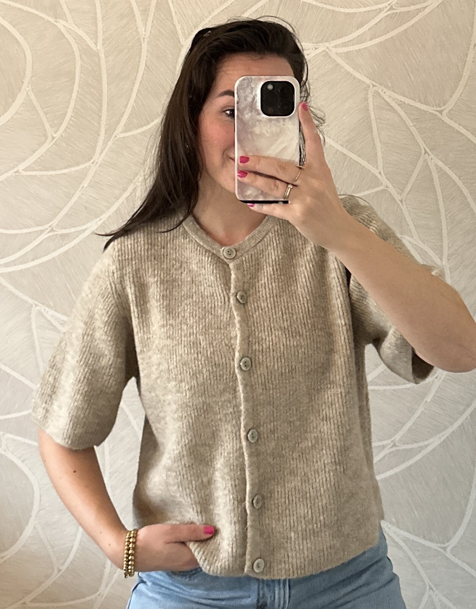 Vestje korte mouw - beige