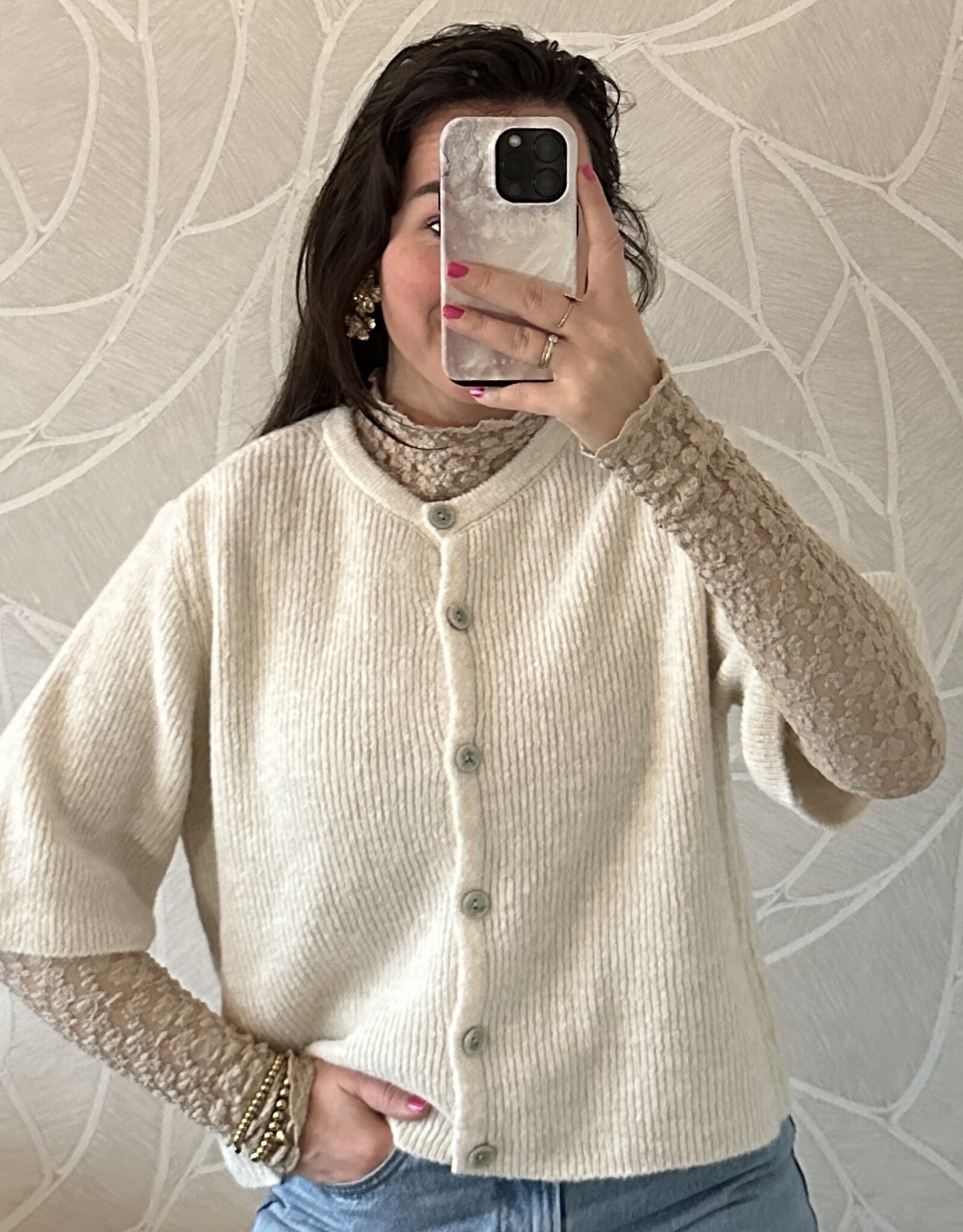 Vestje korte mouw - creme