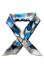 Sjaaltje hartjes - creme/blauw