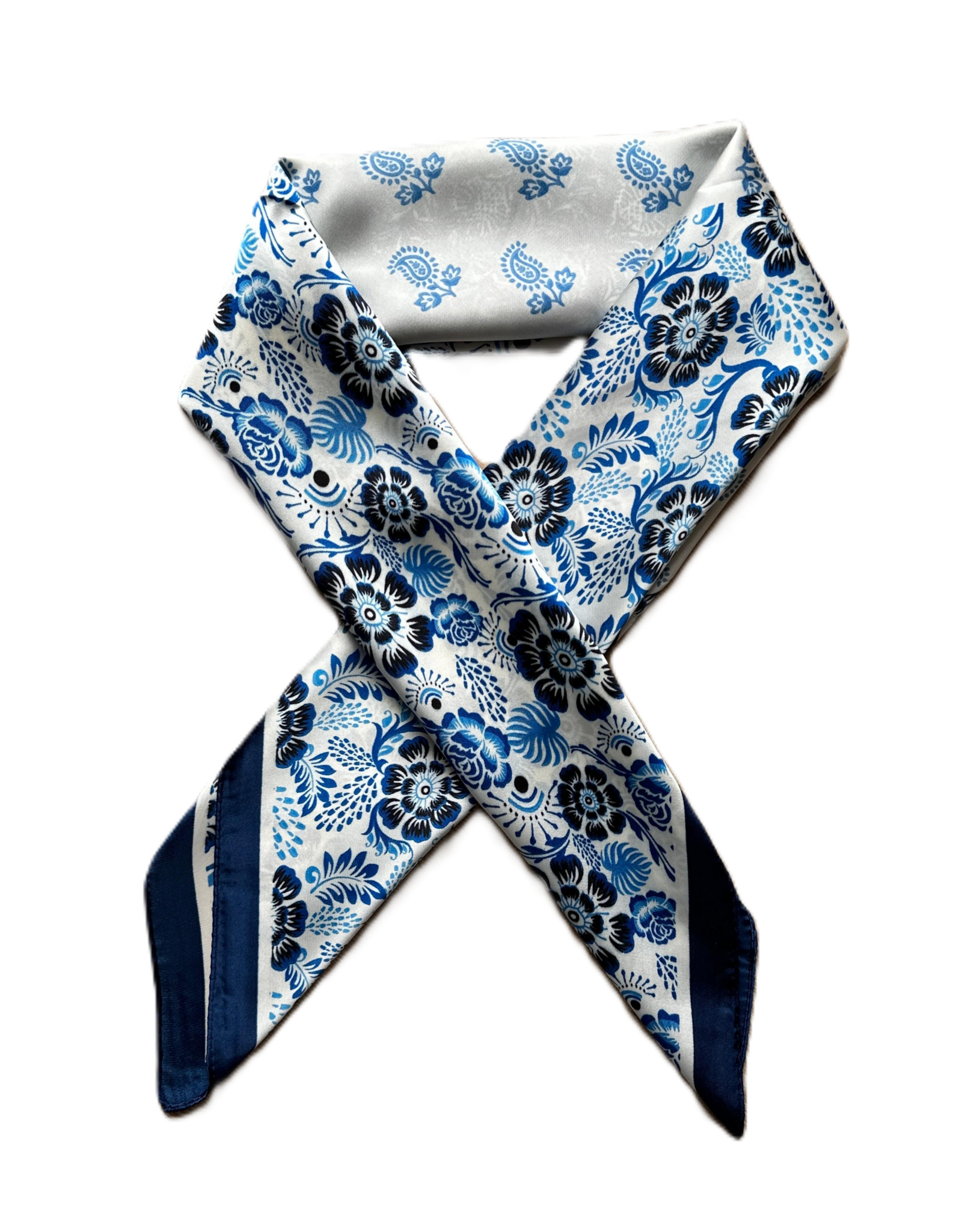 Sjaaltje bloemen - blauw