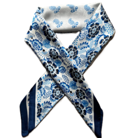 Sjaaltje bloemen - blauw