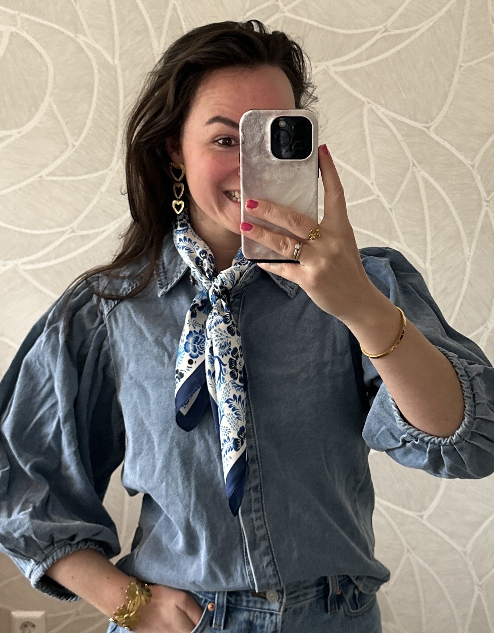 Denim blouse - blauw