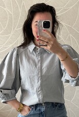 Denim blouse - blauw/wit gestreept