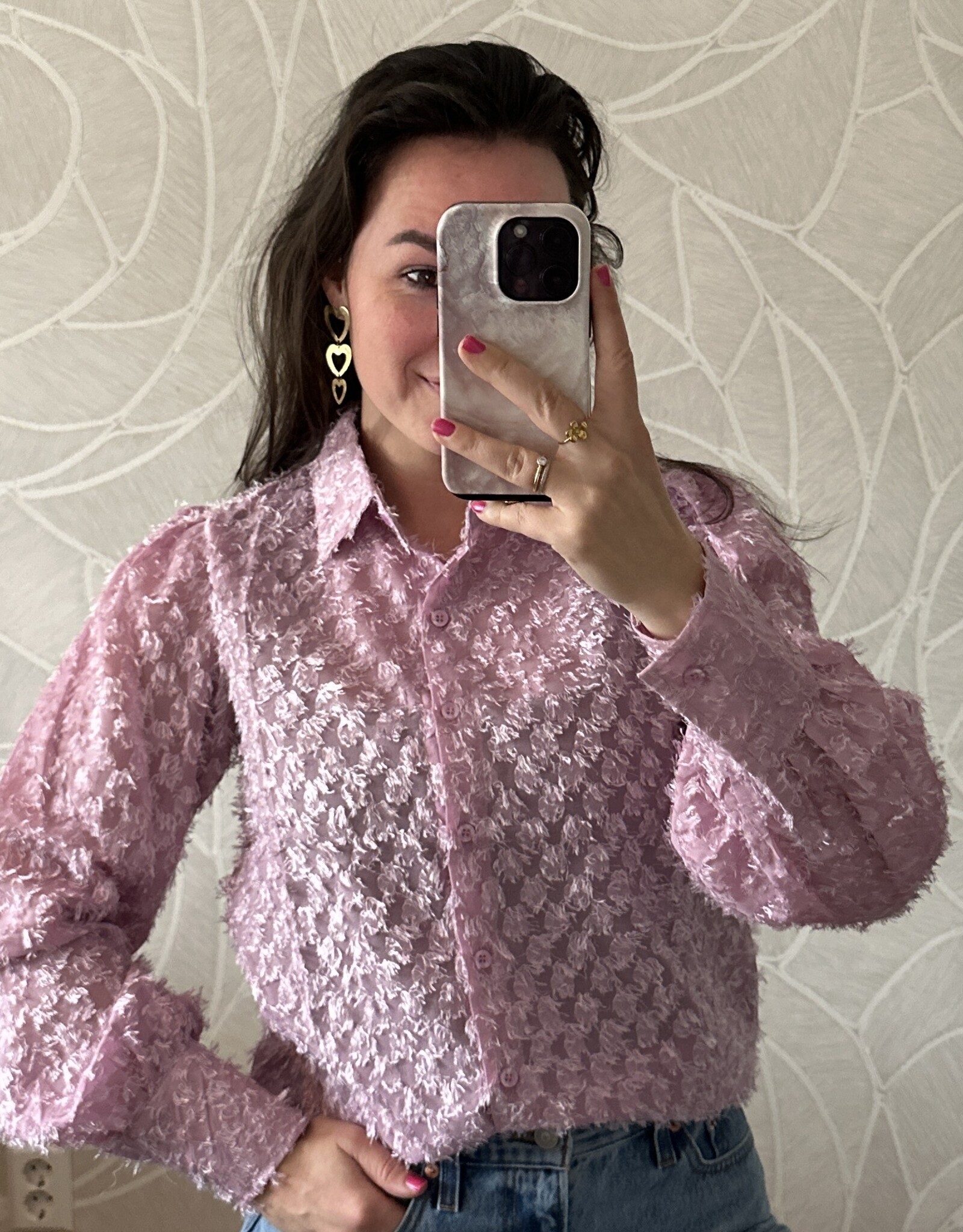 Blouse vlokjes - lila