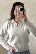 Trui v-hals - lichtgrijs