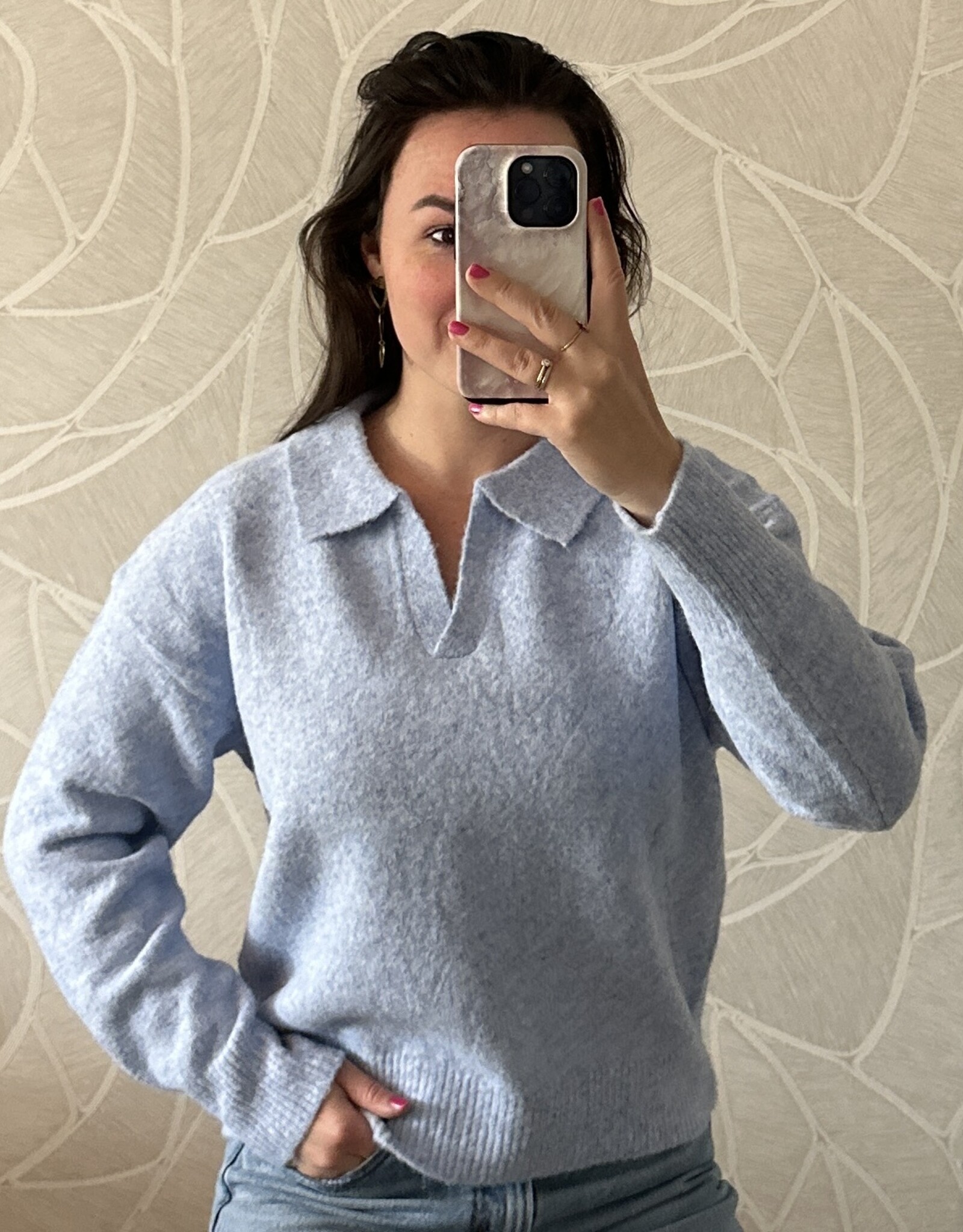 Trui v-hals - lichtblauw