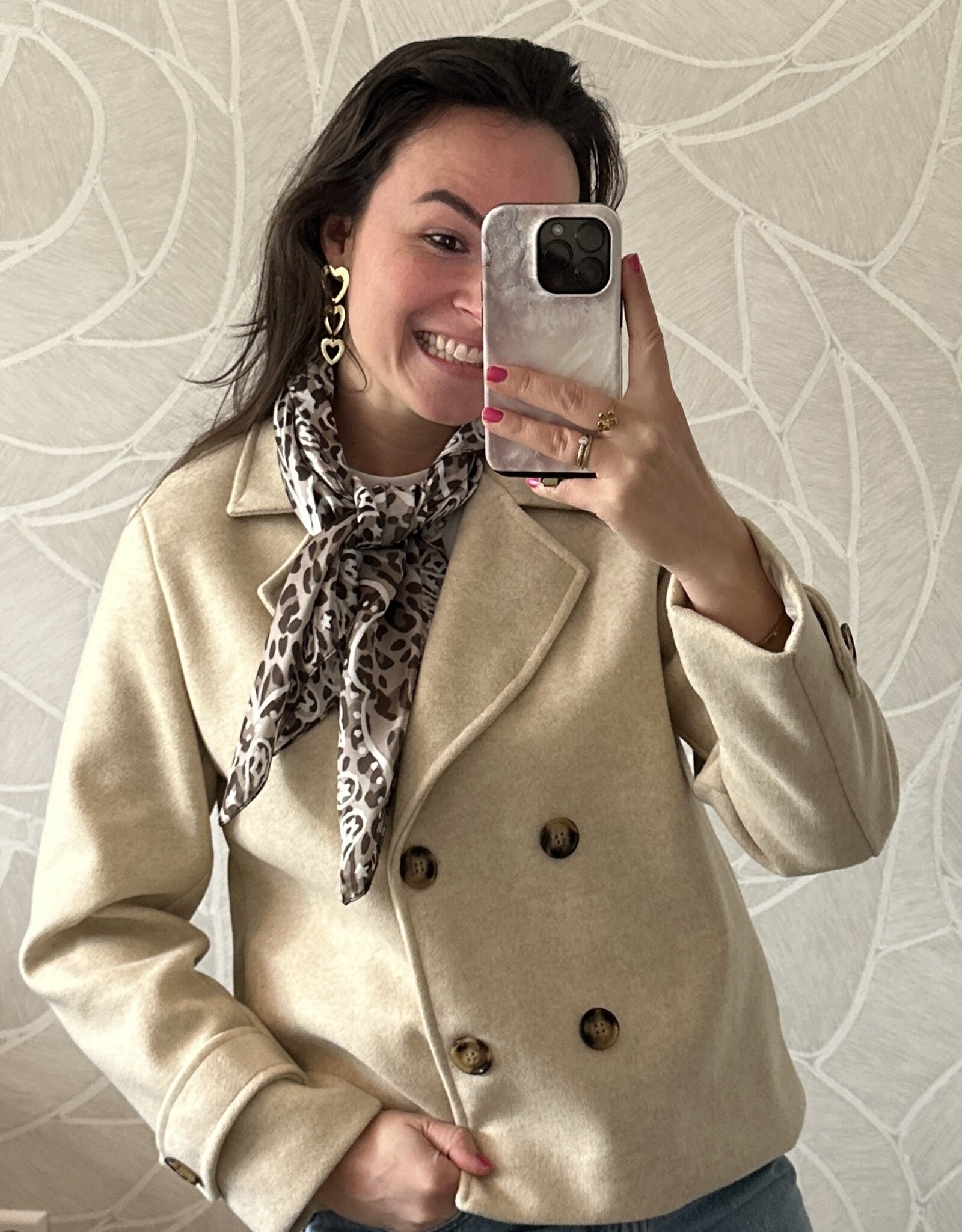 Jas met knopen - beige