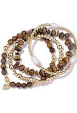 Kralen armbanden set - bruin