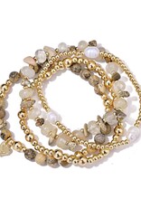 Kralen armbanden set - beige