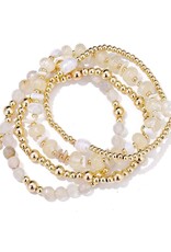 Kralen armbanden set - creme