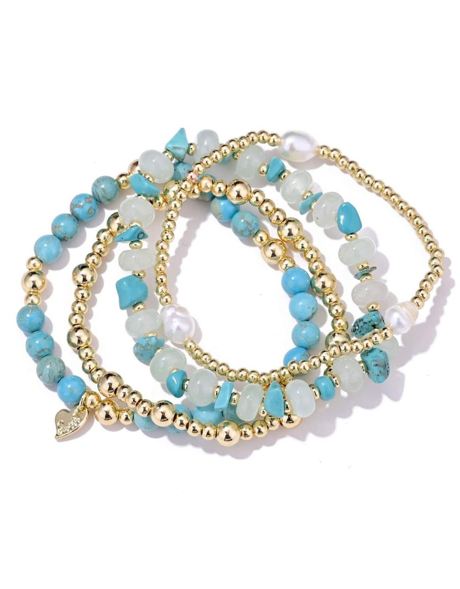 Kralen armbanden set - blauw