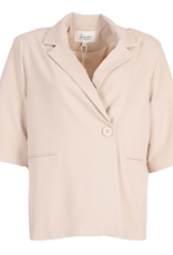 Blazer korte mouw beige