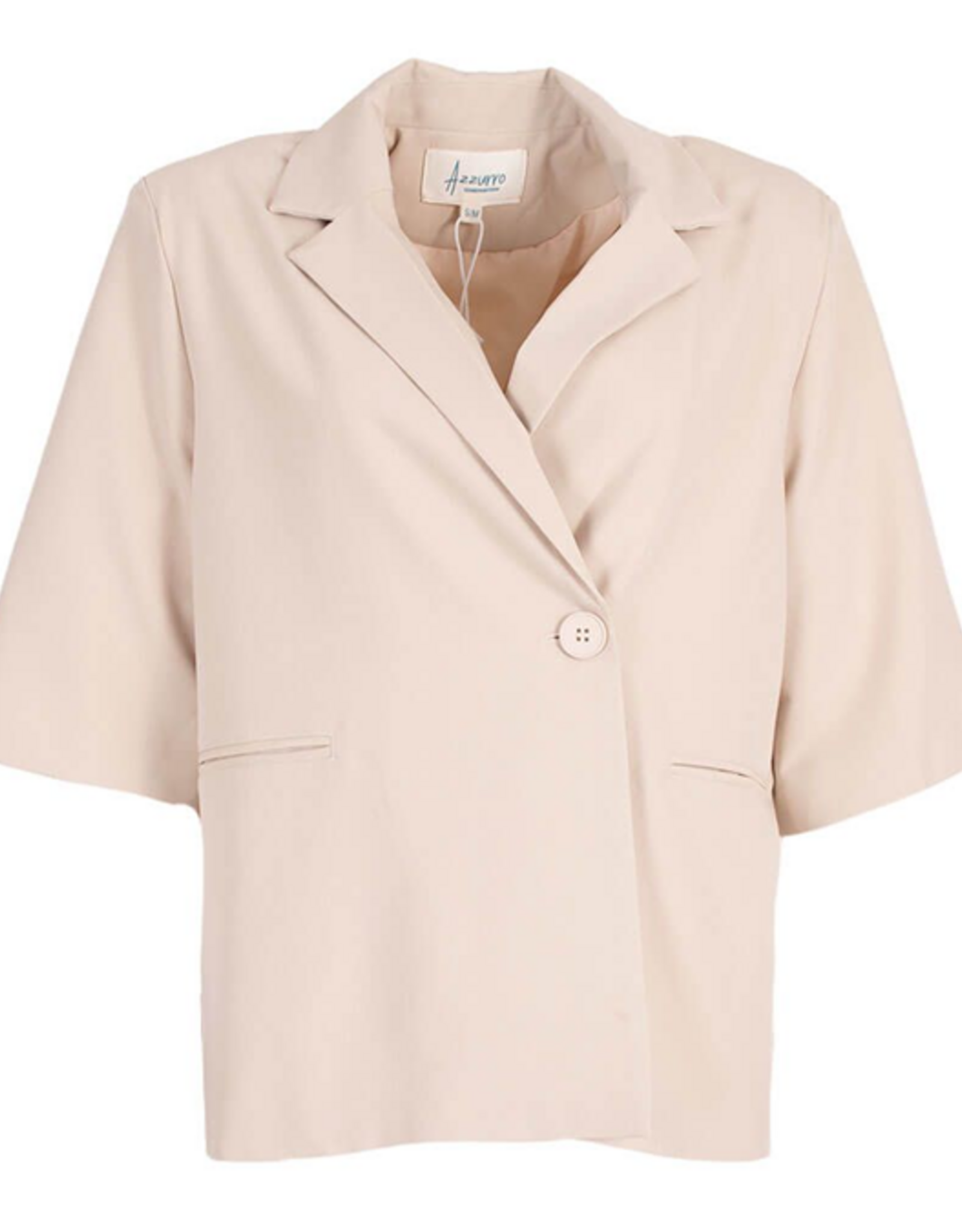 Blazer korte mouw beige
