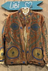 Suzani velvet jasje – camel bloemen