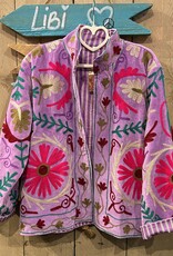 Suzani velvet jasje – lila bloemen