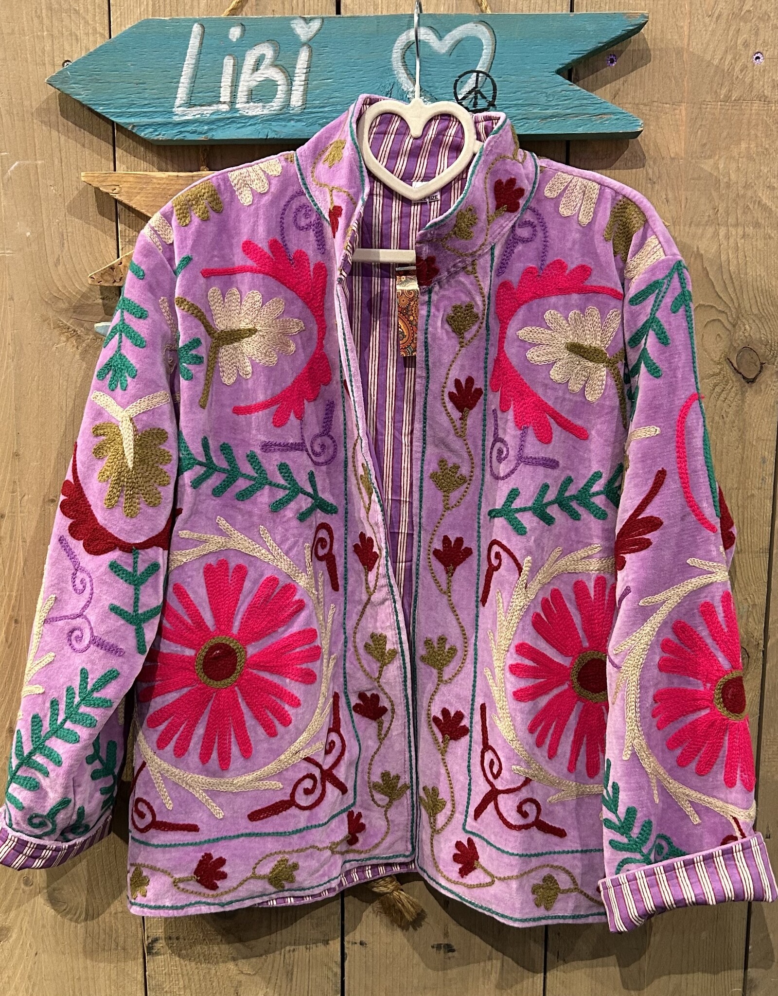 Suzani velvet jasje – lila bloemen