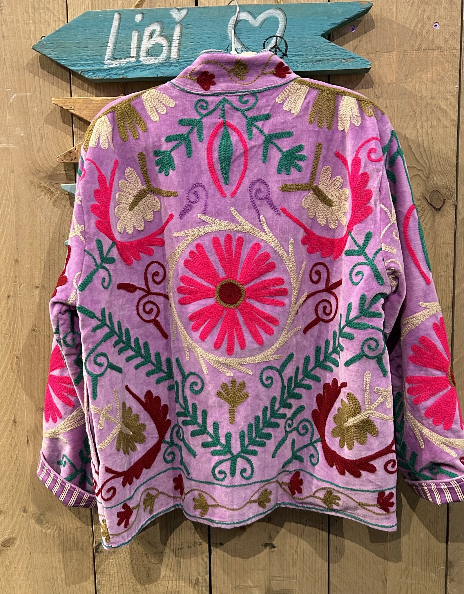 Suzani velvet jasje – lila bloemen