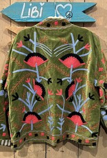 Suzani velvet jasje – groen bloemen