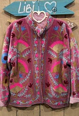 Suzani velvet jasje – roze bloemen