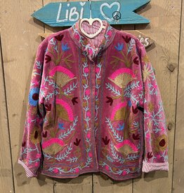 Suzani velvet jasje – roze bloemen