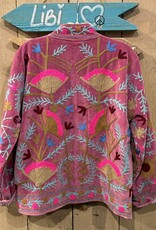 Suzani velvet jasje – roze bloemen