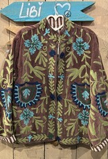 Suzani velvet jasje – bruin bloemen