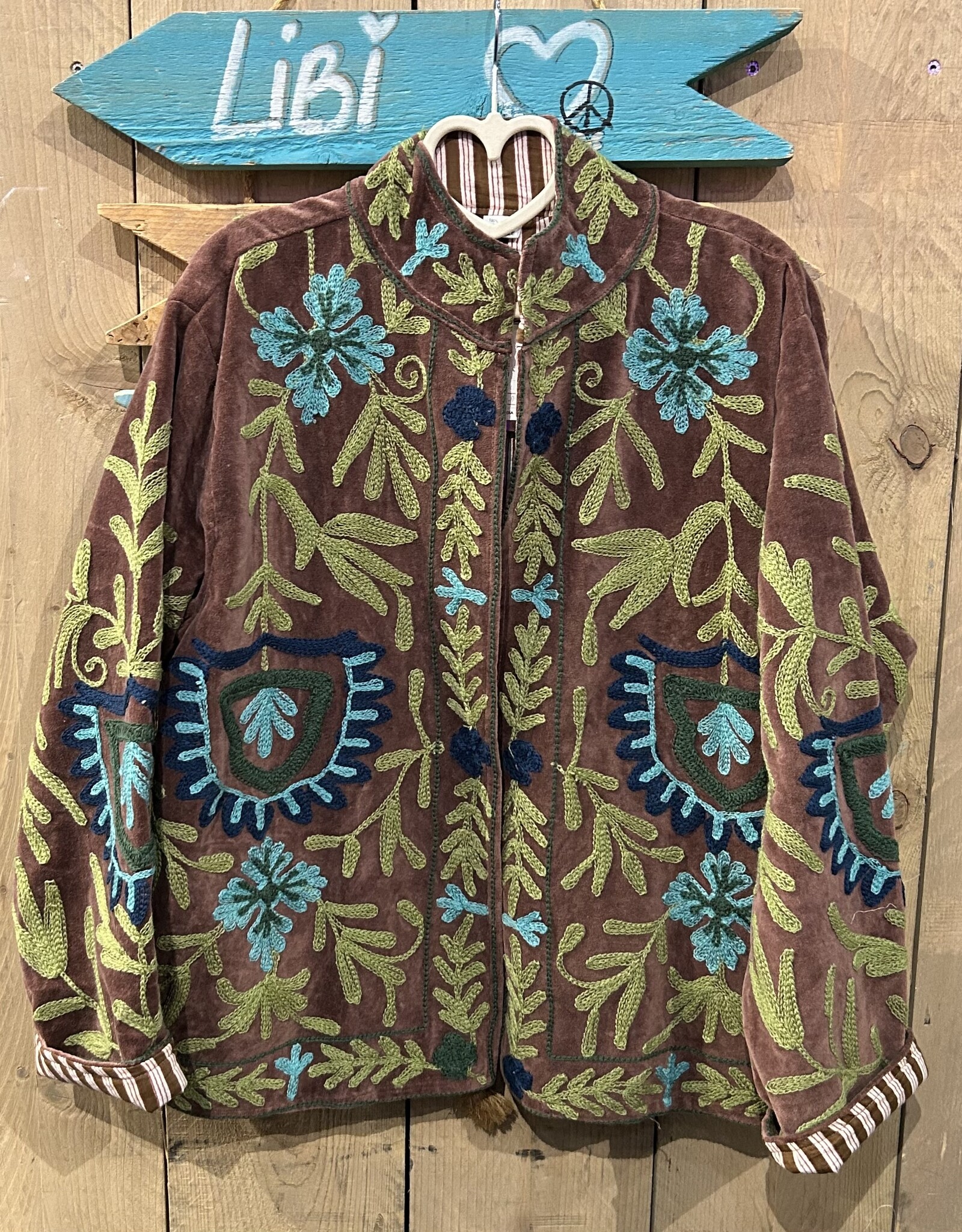 Suzani velvet jasje – bruin bloemen