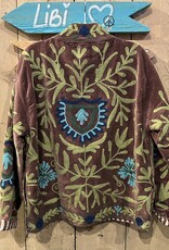 Suzani velvet jasje – bruin bloemen