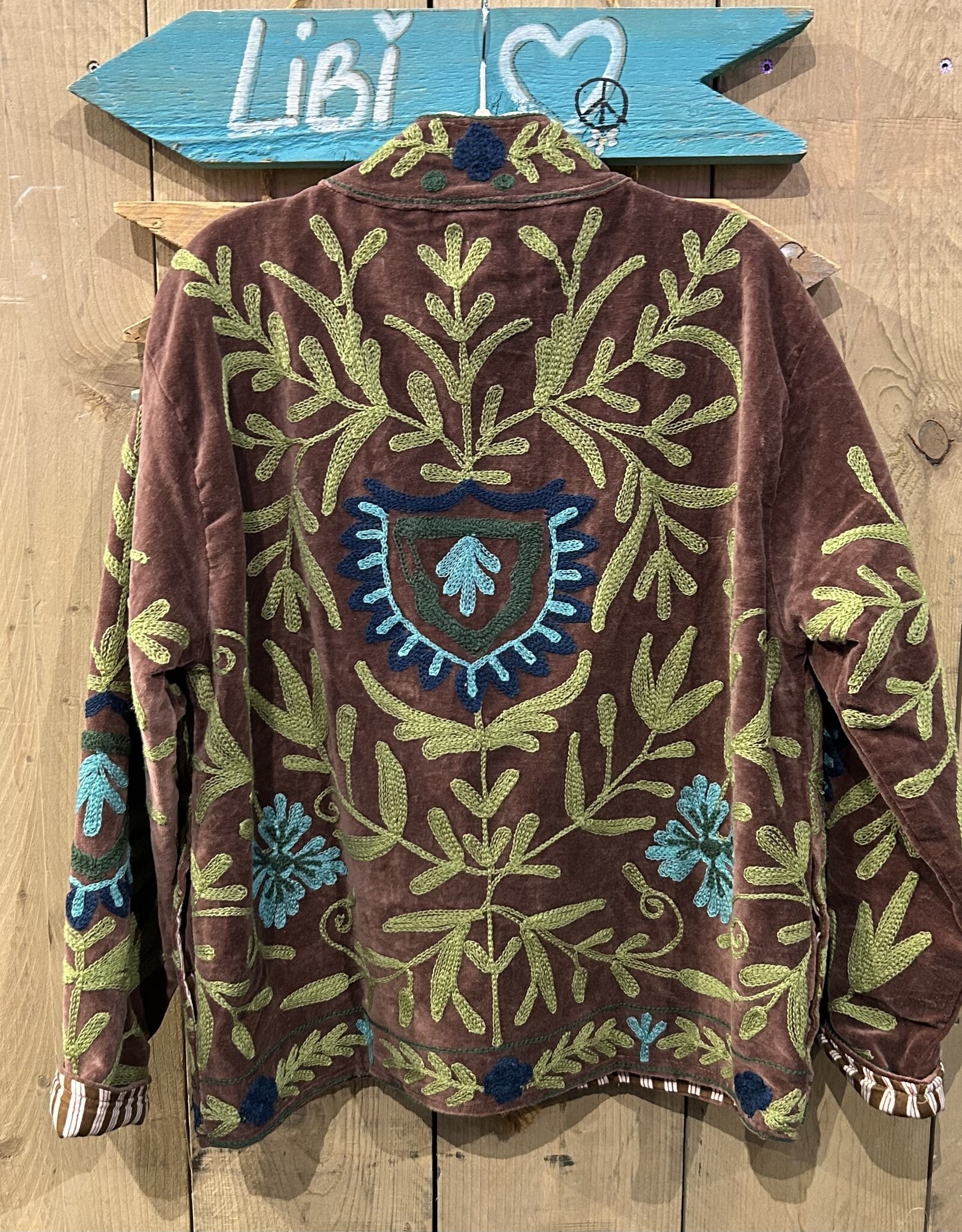 Suzani velvet jasje – bruin bloemen