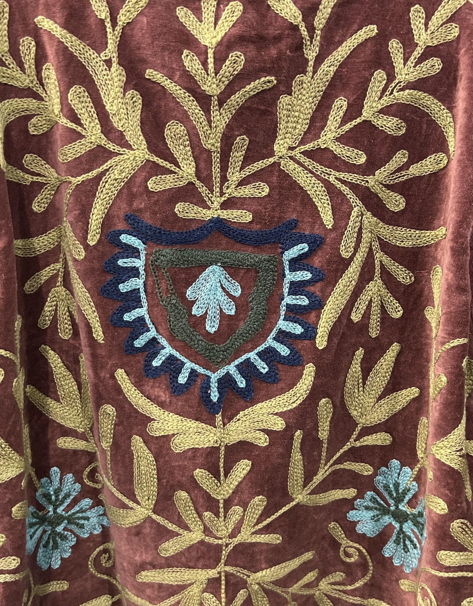 Suzani velvet jasje – bruin bloemen