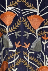 Suzani velvet jasje – donkerblauw bloemen