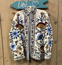 Suzani velvet jasje – ecru bloemen