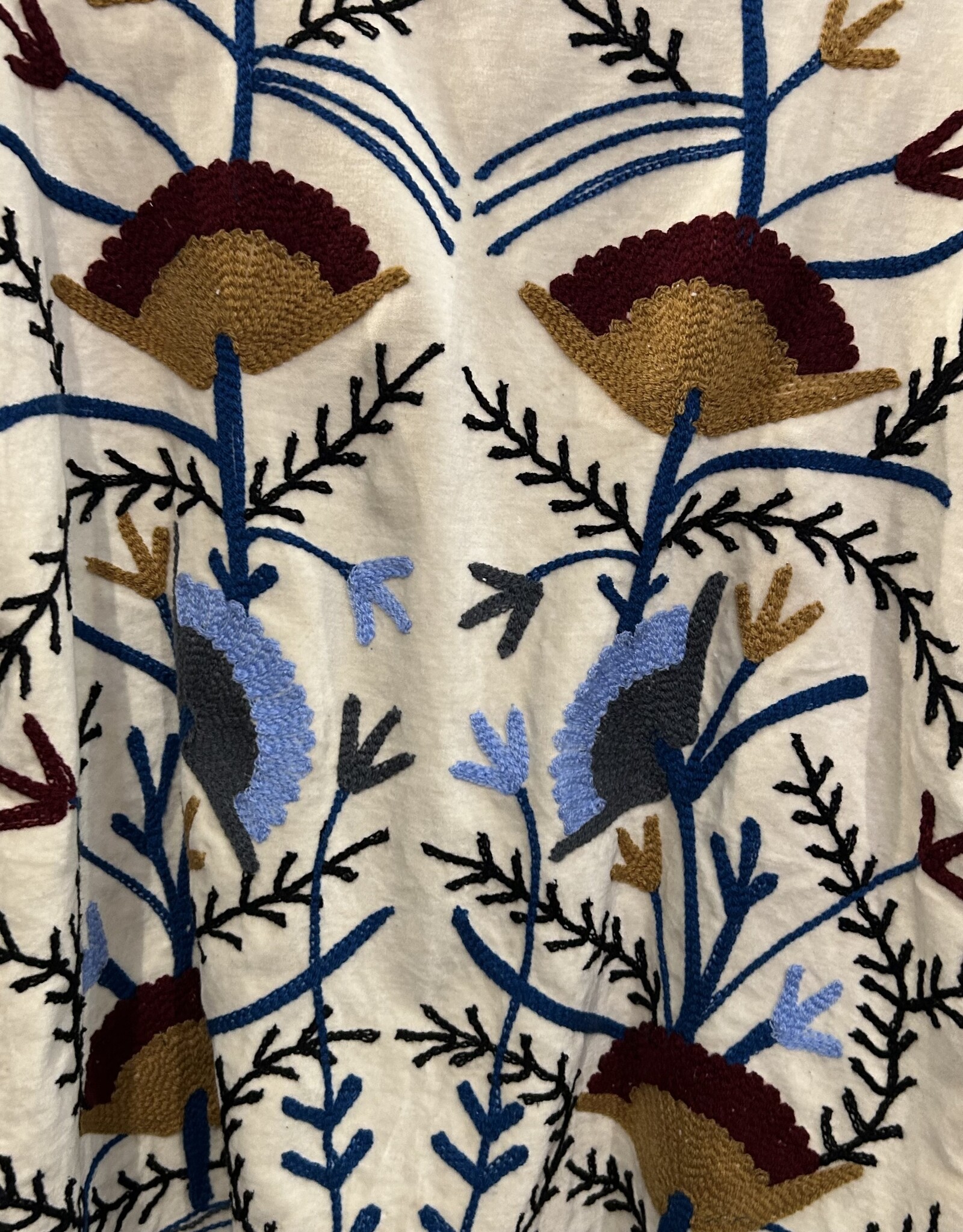 Suzani velvet jasje – ecru bloemen