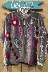 Suzani velvet jasje – grijs pauw