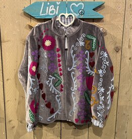 Suzani velvet jasje – grijs pauw