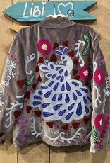 Suzani velvet jasje – grijs pauw