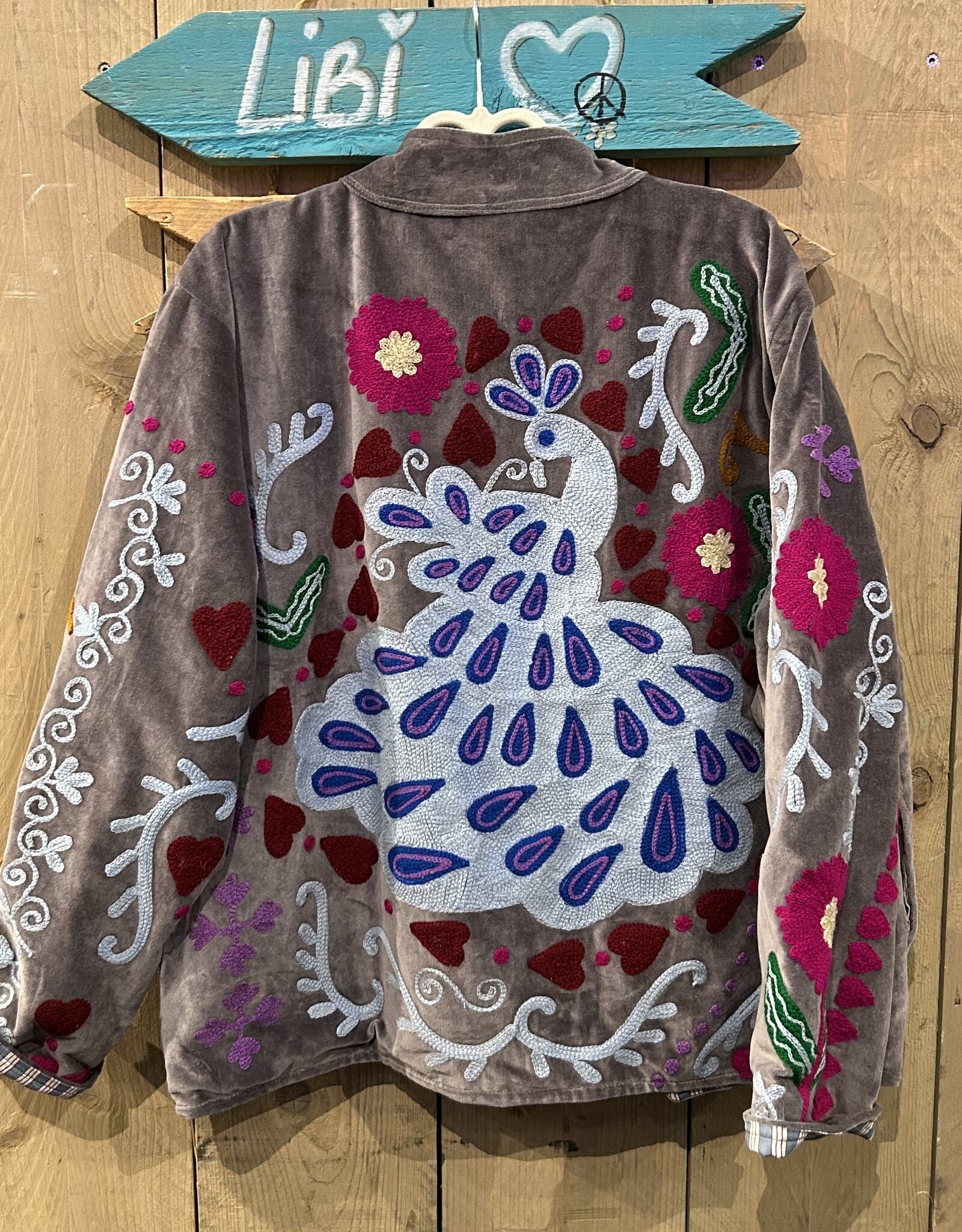 Suzani velvet jasje – grijs pauw