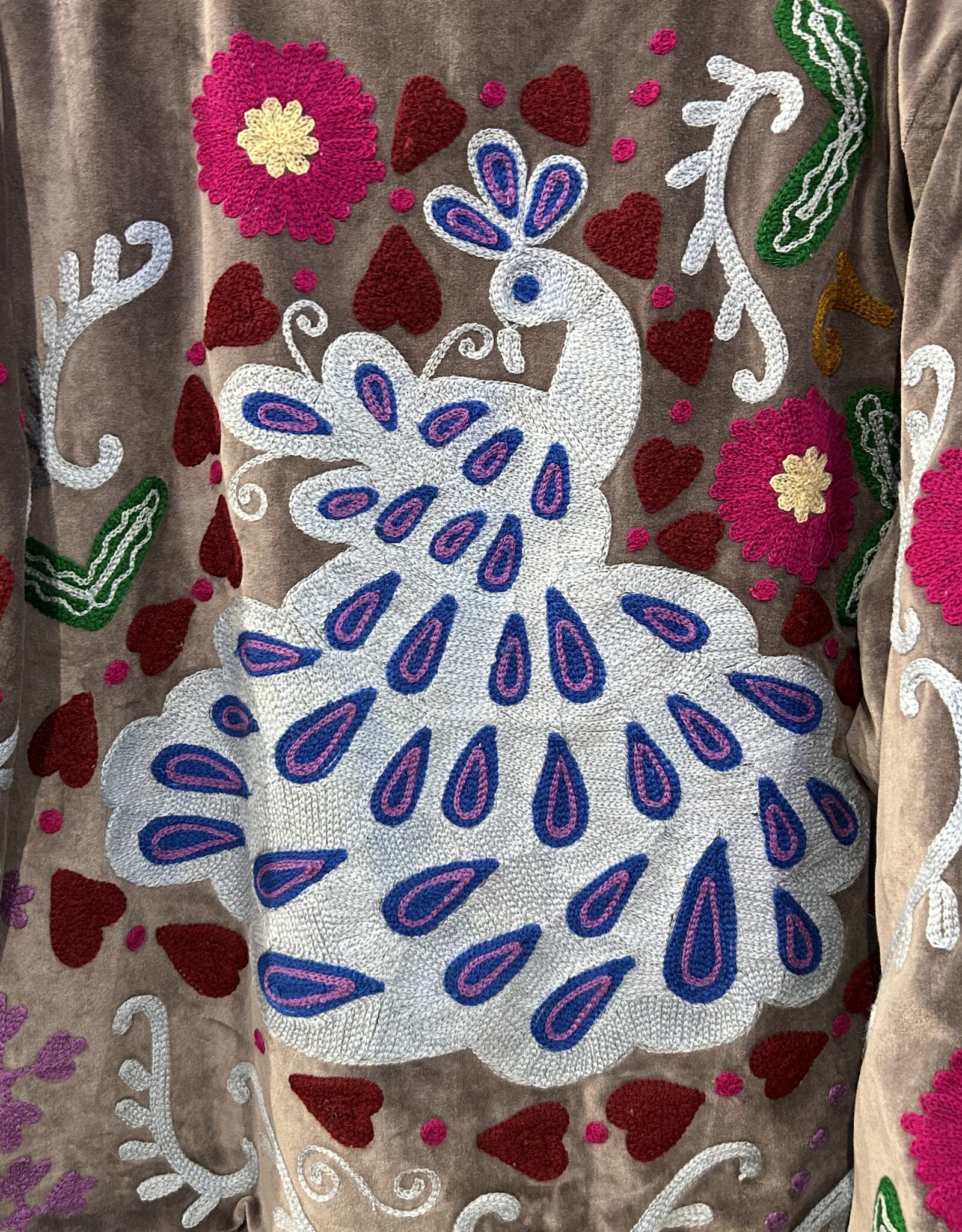 Suzani velvet jasje – grijs pauw