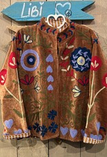 Suzani velvet jasje – camel bladeren