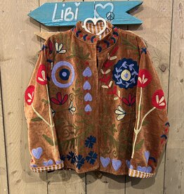 Suzani velvet jasje – camel bladeren