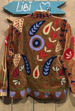 Suzani velvet jasje – camel bladeren