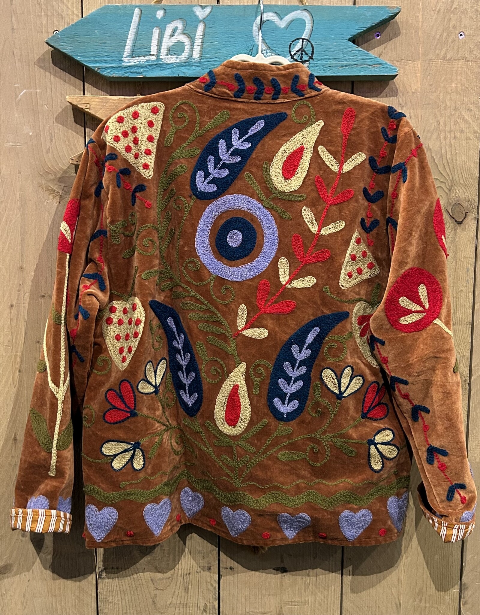 Suzani velvet jasje – camel bladeren