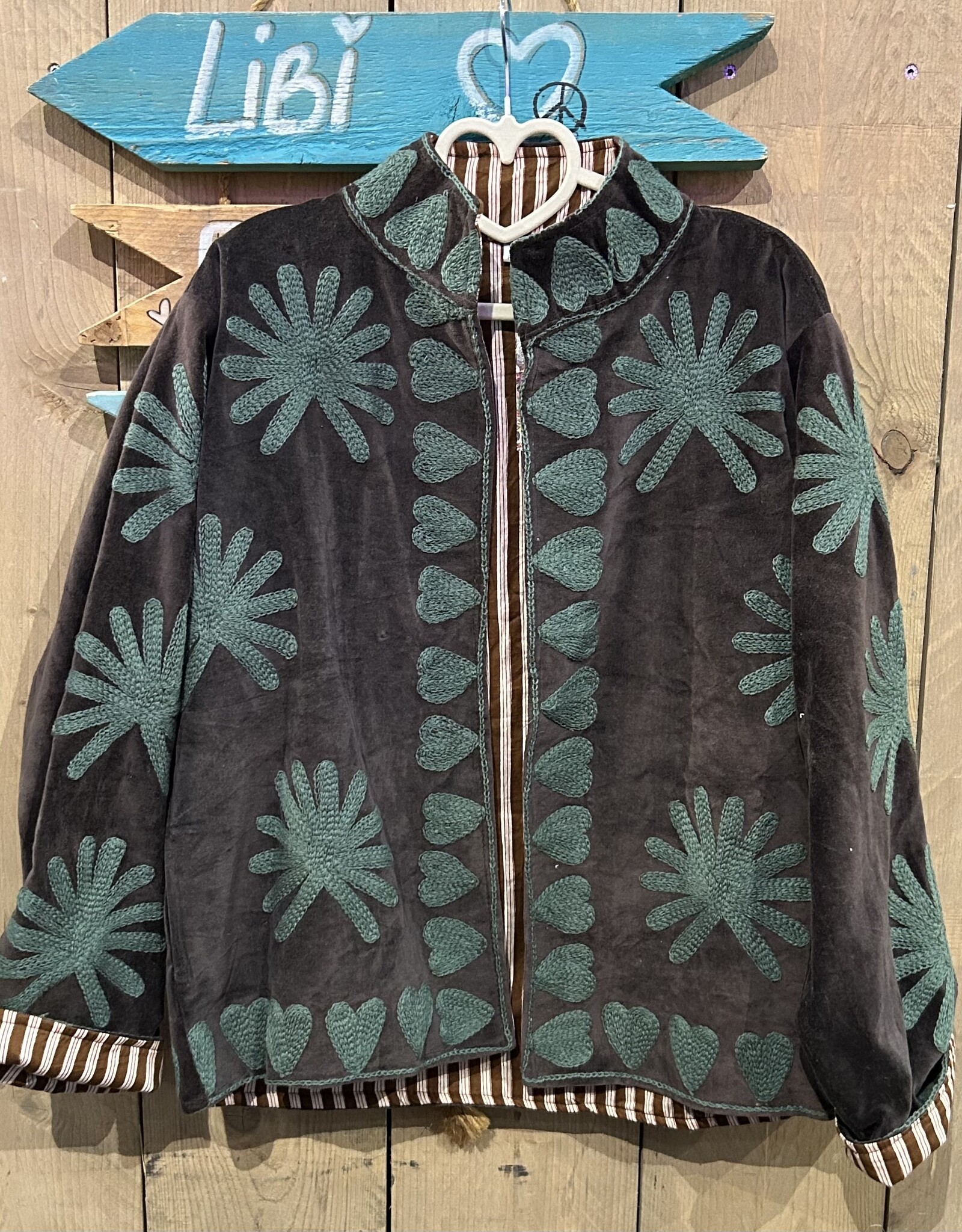 Suzani velvet jasje – grijs blauw