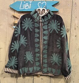 Suzani velvet jasje – grijs blauw