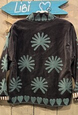 Suzani velvet jasje – grijs blauw