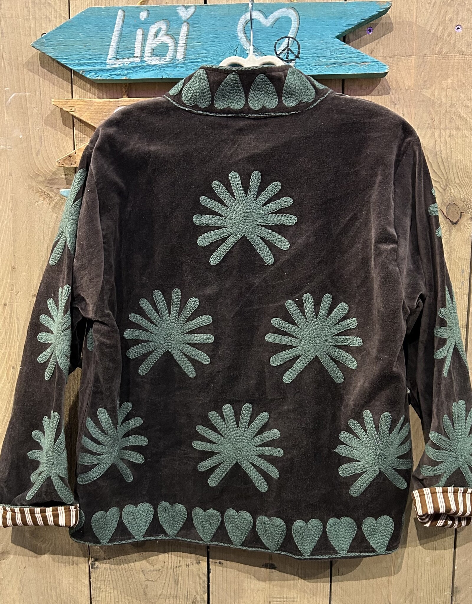 Suzani velvet jasje – grijs blauw