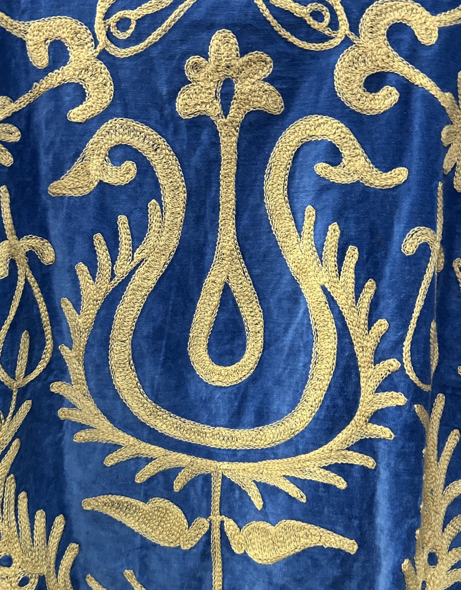 Suzani velvet jasje – blauw beige