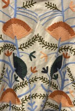 Suzani velvet jasje – ecru bloemen oranje