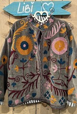 Suzani velvet jasje – grijs vogels