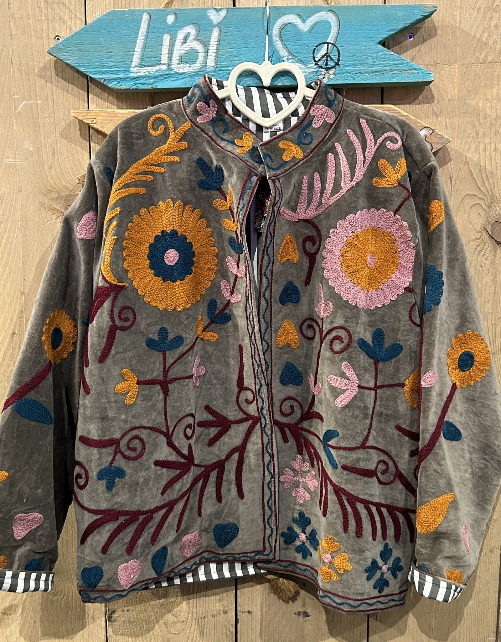 Suzani velvet jasje – grijs vogels